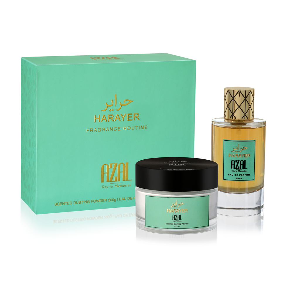 طقم روتين حراير عطر  + بودرة من اختيار فاطمة المرزوقي  